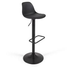Стул барный La Forma (ех Julia Grup) Барный стул Orlando-T - черная искусственная кожа и черная матовая сталь 60-82 см арт. 111810