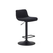 Стул барный La Forma (ех Julia Grup) Барный стул Zenda из черной синели и матовой черной стали 81-102 см арт. 166649