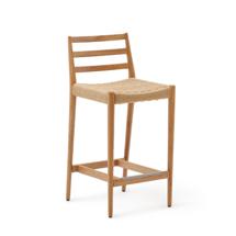 Стул барный La Forma (ех Julia Grup) Analy Барный стул из массива дуба с натуральной отделкой и сиденьем из веревки 70 см арт. 192029