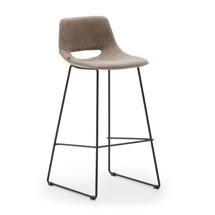 Стул барный La Forma (ех Julia Grup) Zahara Барный стул коричневый с черными стальными ножками 76 см арт. 148497