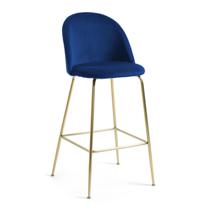 Стул барный La Forma (ех Julia Grup) Барный стул Mystere синий бархат 76 см арт. 071380