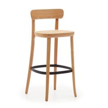 Стул барный La Forma (ех Julia Grup) Барный стул Romane из бука с натуральной отделкой шпона ясеня и сиденьем из ротанга арт. 147853