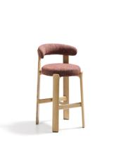 Стул барный La Forma (ех Julia Grup) Барный стул Granite из терракотовой синели и ясеня с натуральной отделкой 75 см арт. 301973
