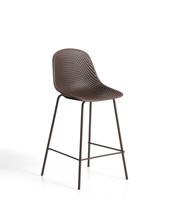 Стул барный La Forma (ех Julia Grup) Уличный полубарный стул Quinby из коричневой стали и пластика 65 см арт. 482331
