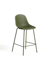 Стул барный La Forma (ех Julia Grup) Уличный полубарный стул Quinby из зеленой стали и пластика 65 см арт. 482327