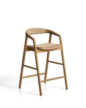 Стул барный La Forma (ех Julia Grup) Уличный полубарный стул Derile из массива дуба в натуральной отделке и бежевой веревки арт. 481899