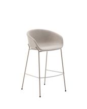 Стул барный La Forma (ех Julia Grup) Барный стул Yvette из бежевого шенилла с бежевыми стальными ножками 75 см арт. 216162