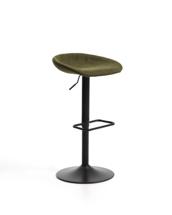 Стул барный La Forma (ех Julia Grup) Барный табурет Danua из зеленой синели и матовой черной стали, 68-89 см арт. 483483