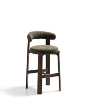 Стул барный La Forma (ех Julia Grup) Барный стул Granite из зеленой синели и ясеня с отделкой орех 75 см арт. 301965