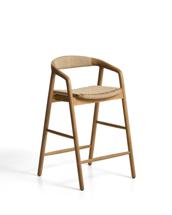 Стул барный La Forma (ех Julia Grup) Уличный полубарный стул Derile из массива дуба в натуральной отделке и бежевой веревки арт. 481899