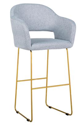 Стул барный R-Home Кресло бар Oscar Грей/ЛинкЗолот арт. 4101188h_ГрейЗолот_БАР