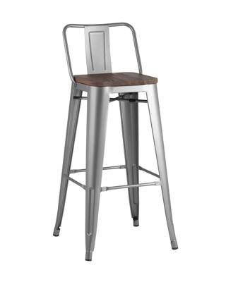 Стул барный Stool Group Стул барный TOLIX WOOD со спинкой серебристый матовый арт. УТ000000696