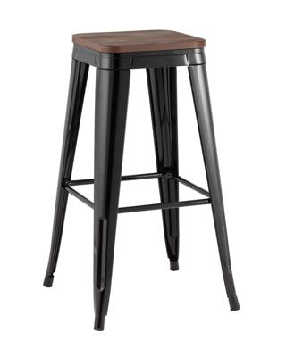 Стул барный Stool Group Стул барный TOLIX черный глянцевый + темное дерево KD арт. УТ000042112