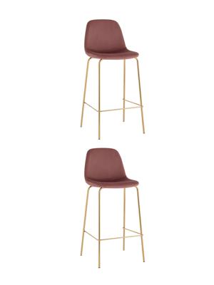 Стул барный Stool Group Стул барный Валенсия SN велюр пыльно-розовый золотые ножки 2 шт арт. УТ000038303