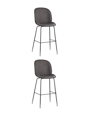 Стул барный Stool Group Стул барный Beetle PU со спинкой серый 2 шт арт. УТ000038313