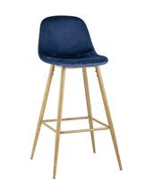 Стул барный Stool Group Стул барный Валенсия велюр синий ножки цвет дерево арт. УТ000008858