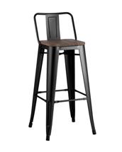 Стул барный Stool Group Стул барный TOLIX WOOD со спинкой черный глянцевый арт. УТ000000676