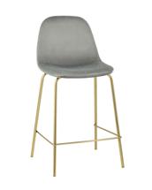 Стул барный Stool Group Стул полубарный Валенсия велюр серый золотые ножки арт. УТ000004428