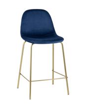 Стул барный Stool Group Стул полубарный Валенсия велюр синий золотые ножки арт. УТ000004426