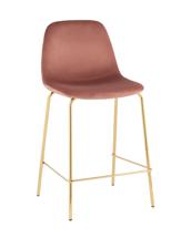 Стул барный Stool Group Стул полубарный Валенсия SN велюр розовый золотые ножки арт. УТ000037162