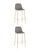 Стул барный Stool Group Стул барный Валенсия SN велюр серый золотые ножки 2 шт арт. УТ000038305