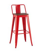 Стул барный Stool Group Стул барный TOLIX со спинкой красный глянцевый + темное дерево KD арт. УТ000042113