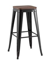 Стул барный Stool Group Стул барный TOLIX черный глянцевый + темное дерево KD арт. УТ000042112