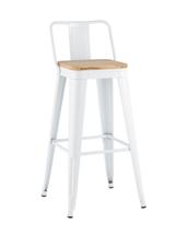 Стул барный Stool Group Стул барный TOLIX со спинкой белый глянцевый + светлое дерево KD арт. УТ000042406