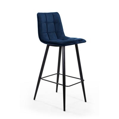 Стул барный Top concept Стул барный Уно, бархат синий 29 / чёрный конус арт. 5976