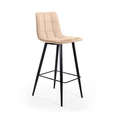 Стул барный Top concept Стул барный Уно, бархат бежевый 5/ чёрный конус арт. 0000005380400000036181000002116