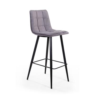 Стул барный Top concept Стул барный Уно, бархат светло-серый 26 / чёрный конус арт. 0000005380400000036182000002116