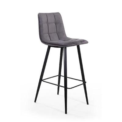 Стул барный Top concept Стул барный Уно, бархат серый 27 / чёрный конус арт. 0000005380400000036177000002116
