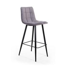 Стул барный Top concept Стул барный Уно, бархат светло-серый 26 / чёрный конус арт. 0000005380400000036182000002116