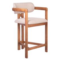 Стул полубарный Bradexhome Стул полубарный Rich рогожка латте с ножками цвета орех арт. RF 0860