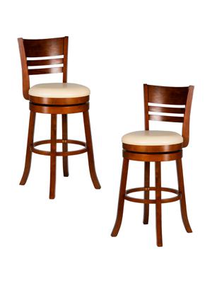 Стул полубарный DOBRIN Набор 2 шт Вращающийся полубарный стул DOBRIN WILLIAM COUNTER, шоколад, кремовый арт. LMU-4393-N_TR_EL-cream