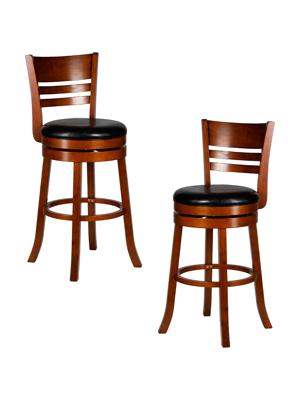 Стул полубарный DOBRIN Набор 2 шт Вращающийся полубарный стул DOBRIN WILLIAM COUNTER, шоколад, черный арт. LMU-4393-N_TR_EL-black