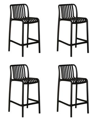 Стул полубарный DOBRIN Набор 4 шт Стул полубарный DOBRIN CHLOE, черный арт. LMZL-PP777-1-N_P-B-03