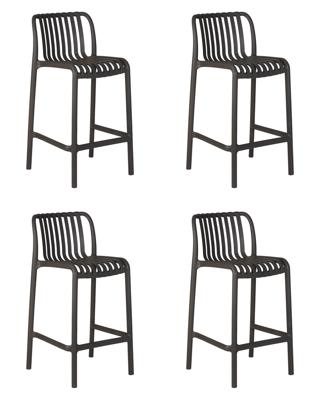 Стул полубарный DOBRIN Набор 4 шт Стул полубарный DOBRIN CHLOE, темно-серый арт. LMZL-PP777-1-N_P-GR-04