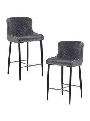 Стул полубарный DOBRIN Набор 2 шт Стул полубарный DOBRIN CHRISTIAN'65, черные ножки, темно-серый велюр (V108-91) арт. LML-8297S-N_B-M_V-V108-91