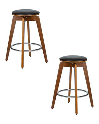 Стул полубарный DOBRIN Набор 2 шт Табурет полубарный DOBRIN TOM'66, цвет черный глянец PU ABD 002 арт. LMZ-6722-N_TR_EL-ABD-002