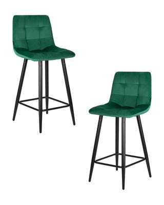 Стул полубарный DOBRIN Набор 2 шт Стул полубарный DOBRIN OLIVIA, черные матовые ножки, зелёный велюр (108-64) арт. LML-8078-1-N_B-M_V-V108-64
