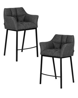 Стул полубарный DOBRIN Набор 2 шт Стул барный DOBRIN LUCAS COUNTER, серая ткань (F-22) арт. LMN-1406-1-N_B-M_C-F-22