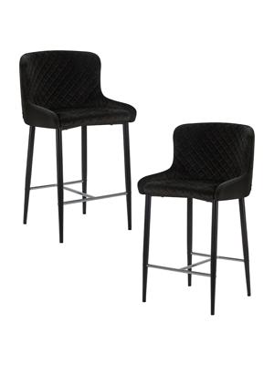Стул полубарный DOBRIN Набор 2 шт Стул полубарный DOBRIN CHRISTIAN'65, черные ножки, черный велюр (V108-77) арт. LML-8297S-N_B-M_V-V108-77