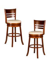 Стул полубарный DOBRIN Набор 2 шт Вращающийся полубарный стул DOBRIN WILLIAM COUNTER, шоколад, кремовый арт. LMU-4393-N_TR_EL-cream