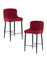 Стул полубарный DOBRIN Набор 2 шт Стул полубарный DOBRIN CHRISTIAN'65, черные ножки, бордовый велюр (V108-85) арт. LML-8297S-N_B-M_V-V108-85