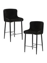 Стул полубарный DOBRIN Набор 2 шт Стул полубарный DOBRIN CHRISTIAN'65, черные ножки, черный велюр (V108-77) арт. LML-8297S-N_B-M_V-V108-77