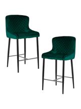 Стул полубарный DOBRIN Набор 2 шт Стул полубарный DOBRIN CHRISTIAN'65, черные ножки, зеленый велюр (V108-64) арт. LML-8297S-N_B-M_V-V108-64