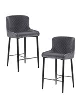 Стул полубарный DOBRIN Набор 2 шт Стул полубарный DOBRIN CHRISTIAN'65, черные ножки, темно-серый велюр (V108-91) арт. LML-8297S-N_B-M_V-V108-91