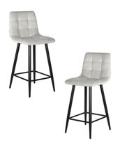 Стул полубарный DOBRIN Набор 2 шт Стул полубарный DOBRIN OLIVIA, черные матовые ножки, светло-серый велюр (108-52) арт. LML-8078-1-N_B-M_V-108-52