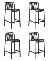 Стул полубарный DOBRIN Набор 4 шт Стул полубарный DOBRIN CHLOE, темно-серый арт. LMZL-PP777-1-N_P-GR-04